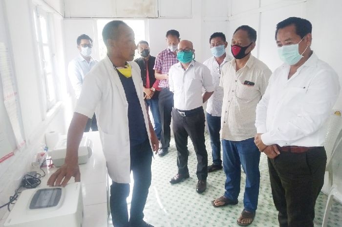 MLA Y Vikheho Swu, officials and others during the installation programme of TrueNat Lab at CHC Pughoboto on September 15. (DIPR Photo)